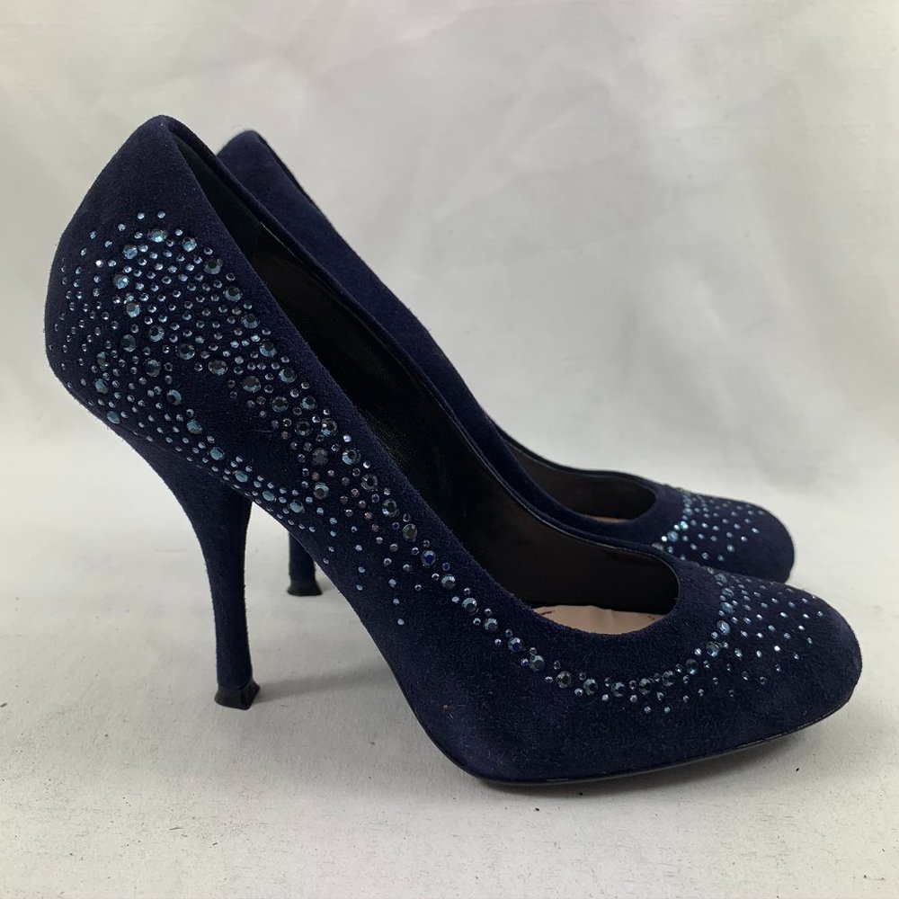 ETRE Women's Rhinestone Embellished Suede Pump